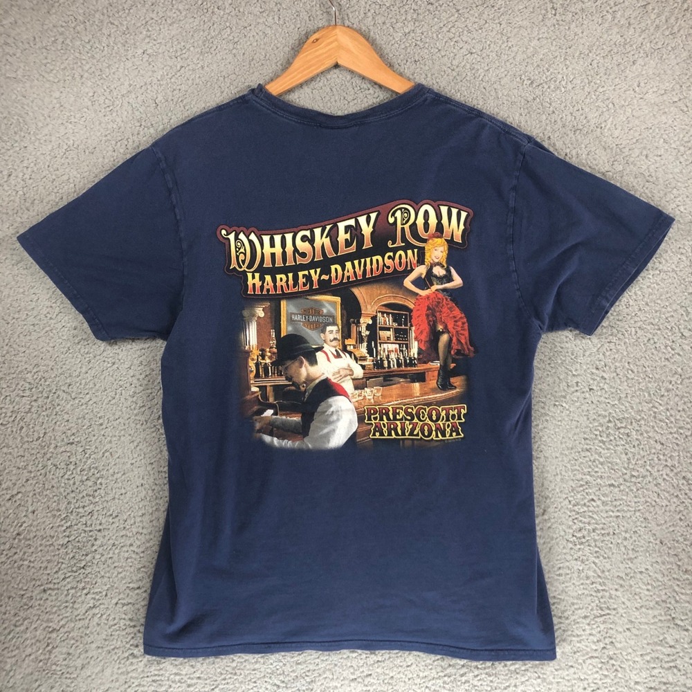 Harley-Davidson Mens Whiskey Row Prescott Arizona Graphic T-Shirt Navy Large - Picture 2 of 7